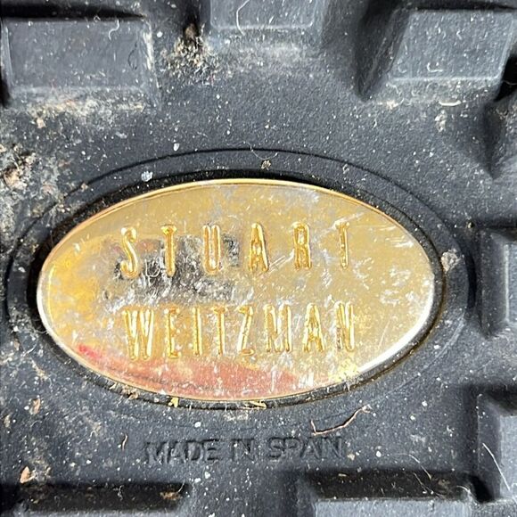 Stuart Weitzman Gray Embossed Shearling Boots Size 9.5 - Picture 10 of 11